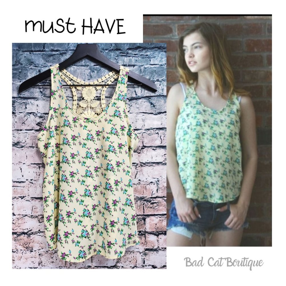 Must Have | Yellow Floral Cottagecore Tank Top